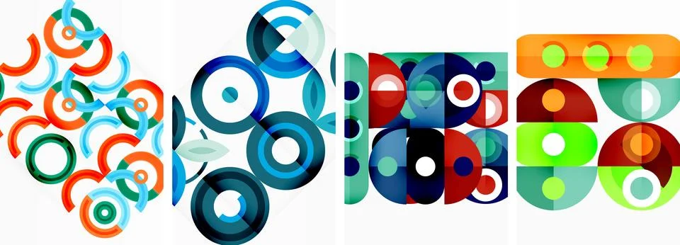 Round geometric elements and circles in background design for wallpaper イラスト素材