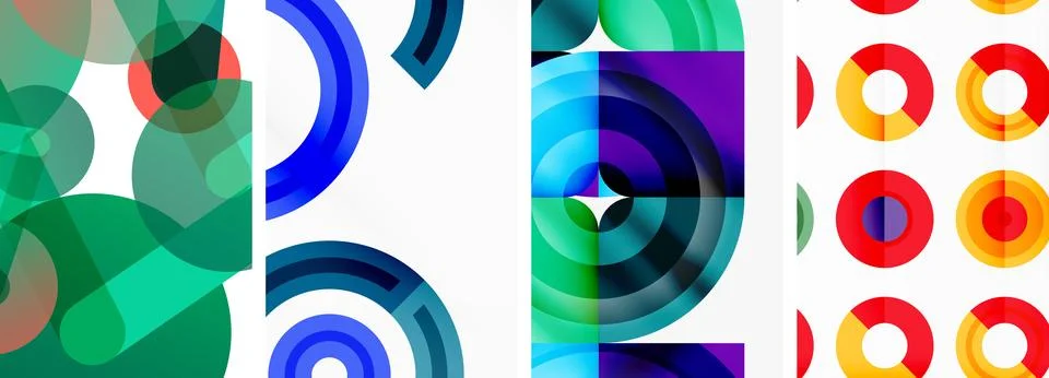 Round geometric elements and circles in background design for wallpaper 스톡 일러스트
