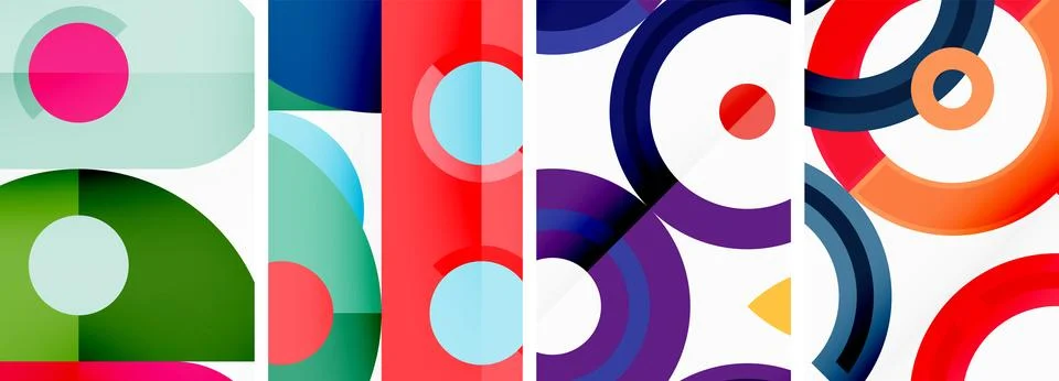 Round geometric elements and circles in background design for wallpaper 스톡 일러스트