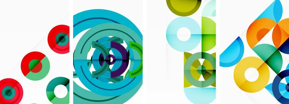 Round geometric elements and circles in background design for wallpaper イラスト素材