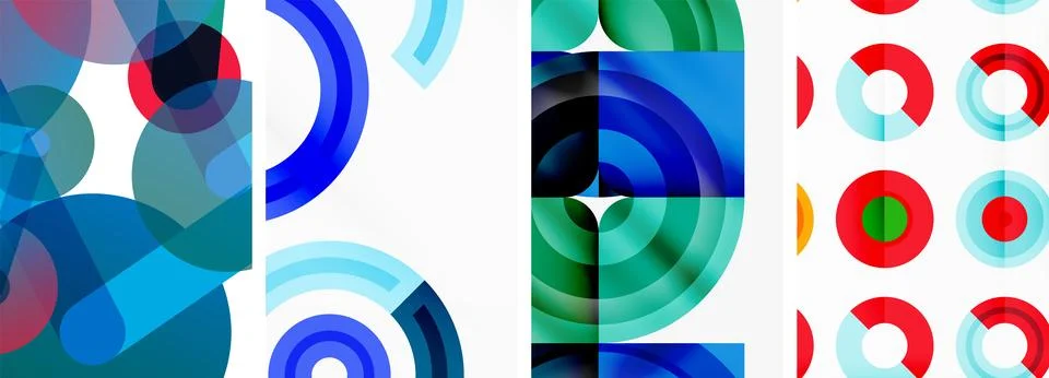 Round geometric elements and circles in background design for wallpaper イラスト素材