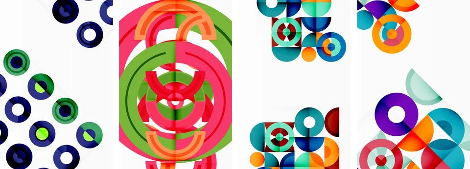 Round geometric elements and circles in background design for wallpaper イラスト素材
