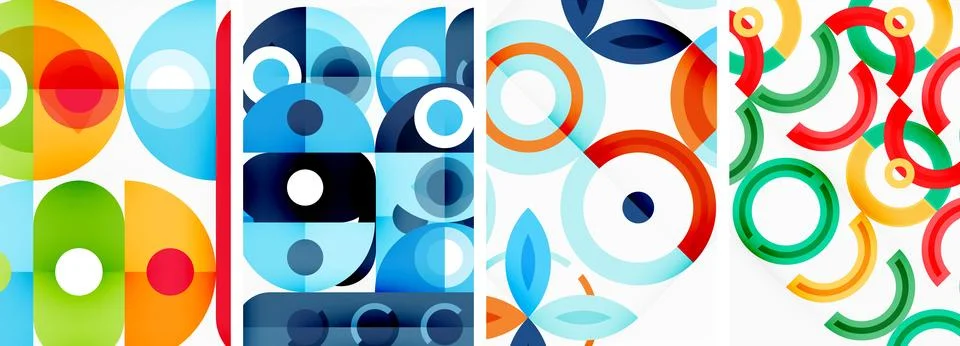 Round geometric elements and circles in background design for wallpaper イラスト素材