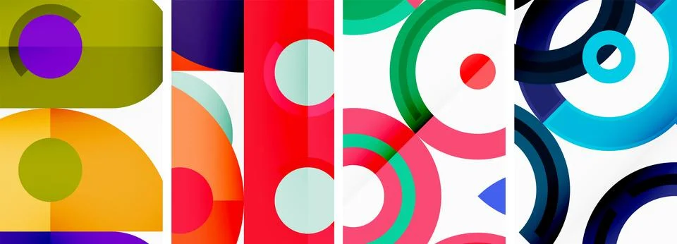 Round geometric elements and circles in background design for wallpaper イラスト素材