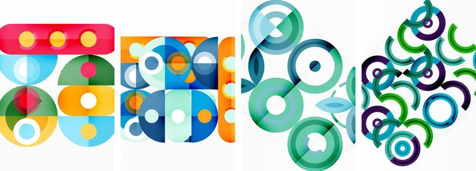 Round geometric elements and circles in background design for wallpaper イラスト素材