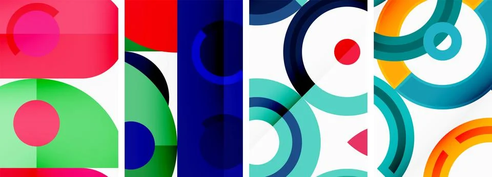 Round geometric elements and circles in background design for wallpaper イラスト素材