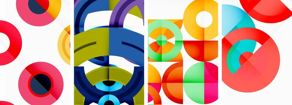 Round geometric elements and circles in background design for wallpaper 스톡 일러스트