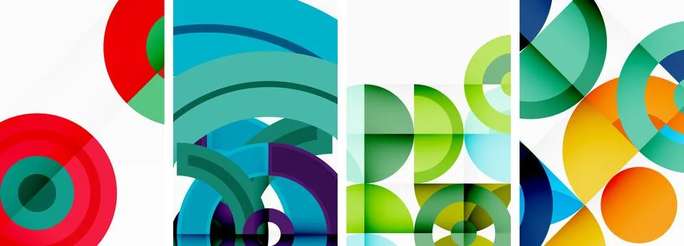 Round geometric elements and circles in background design for wallpaper イラスト素材