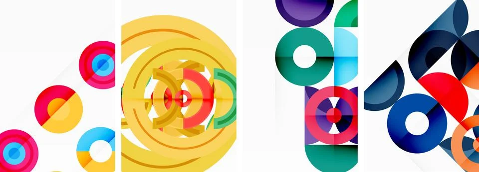 Round geometric elements and circles in background design for wallpaper 스톡 일러스트