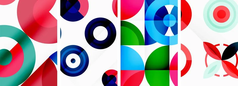Round geometric elements and circles in background design for wallpaper イラスト素材