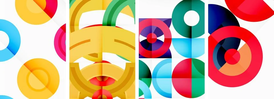 Round geometric elements and circles in background design for wallpaper 스톡 일러스트