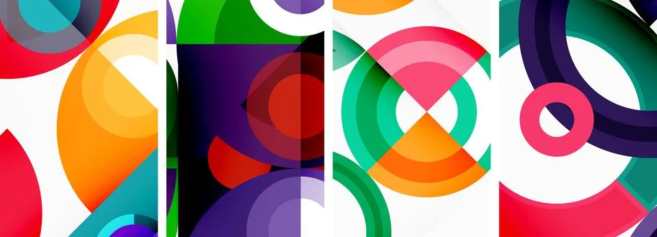 Round geometric elements and circles in background design for wallpaper 스톡 일러스트