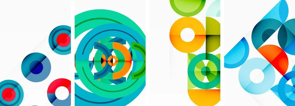 Round geometric elements and circles in background design for wallpaper 스톡 일러스트