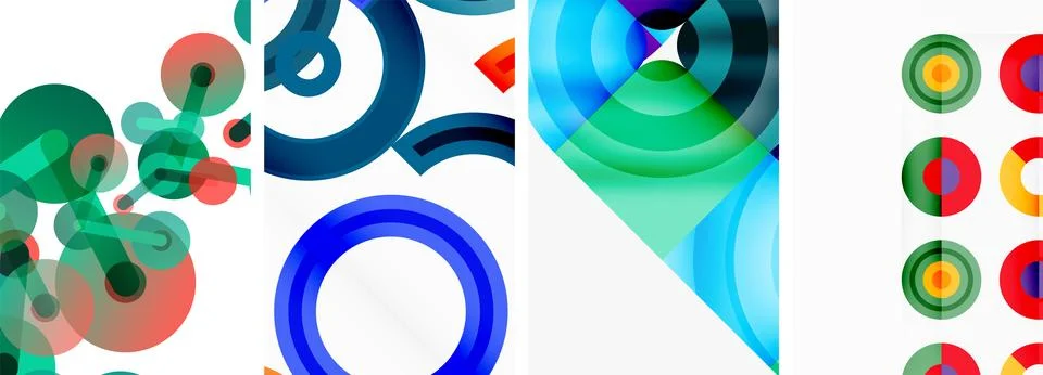 Round geometric elements and circles in background design for wallpaper 스톡 일러스트