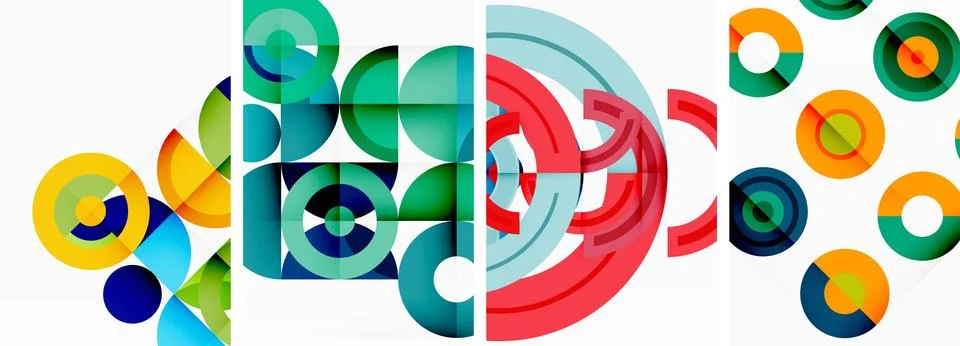 Round geometric elements and circles in background design for wallpaper 스톡 일러스트