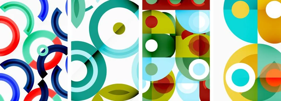 Round geometric elements and circles in background design for wallpaper 스톡 일러스트