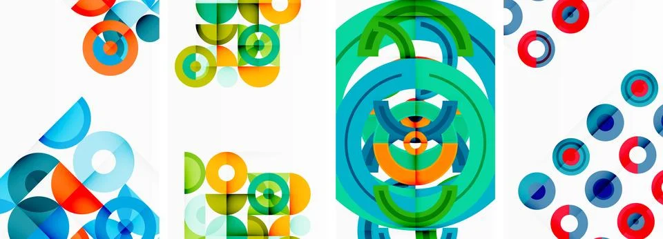 Round geometric elements and circles in background design for wallpaper 스톡 일러스트