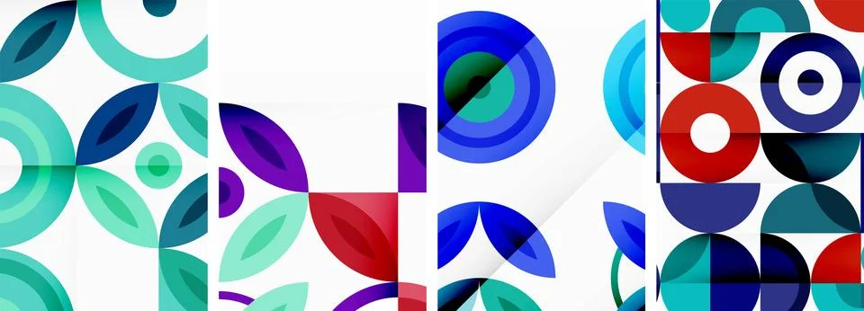 Round geometric elements and circles in background design for wallpaper イラスト素材