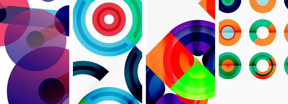 Round geometric elements and circles in background design for wallpaper イラスト素材