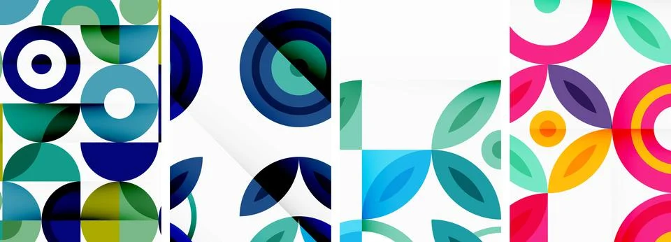 Round geometric elements and circles in background design for wallpaper イラスト素材