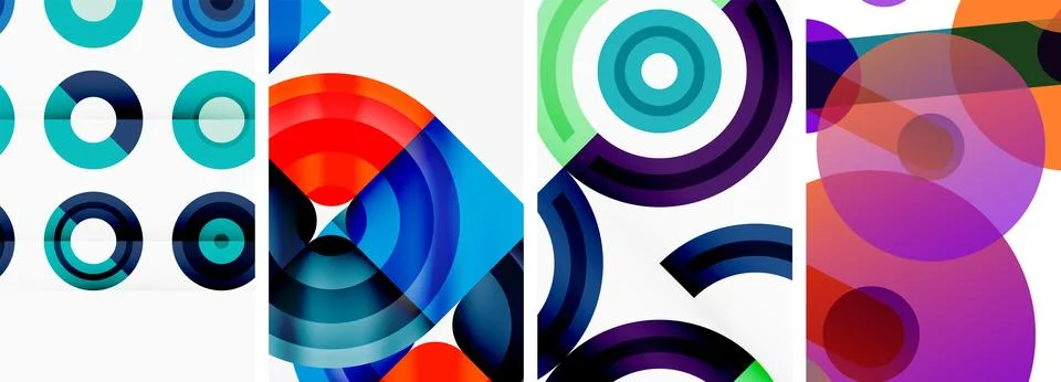 Round geometric elements and circles in background design for wallpaper 스톡 일러스트
