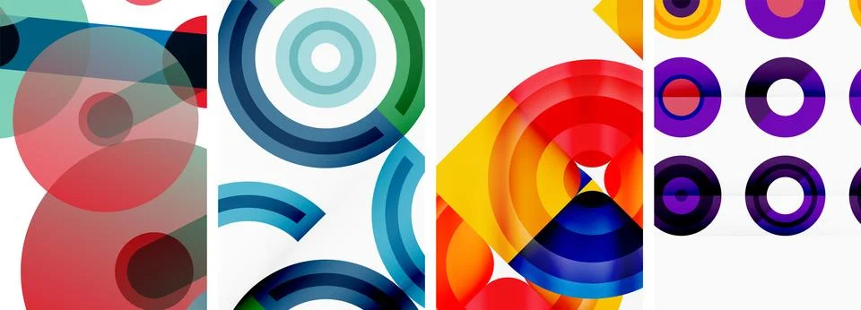 Round geometric elements and circles in background design for wallpaper 스톡 일러스트