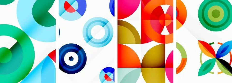 Round geometric elements and circles in background design for wallpaper 스톡 일러스트