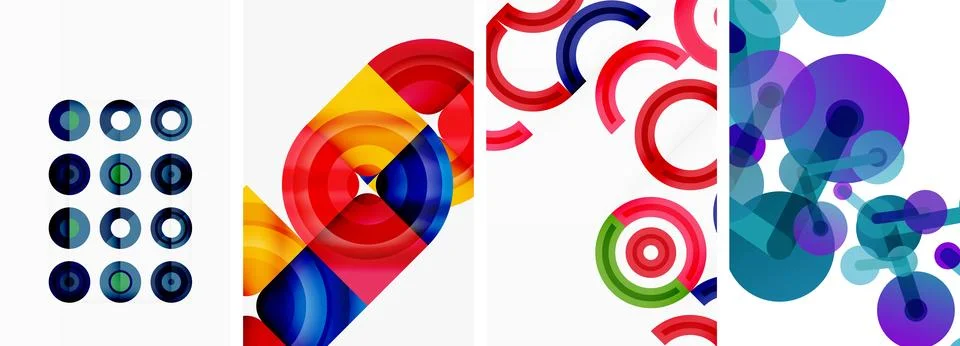 Round geometric elements and circles in background design for wallpaper 스톡 일러스트