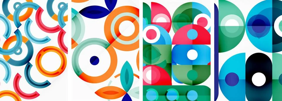 Round geometric elements and circles in background design for wallpaper 스톡 일러스트