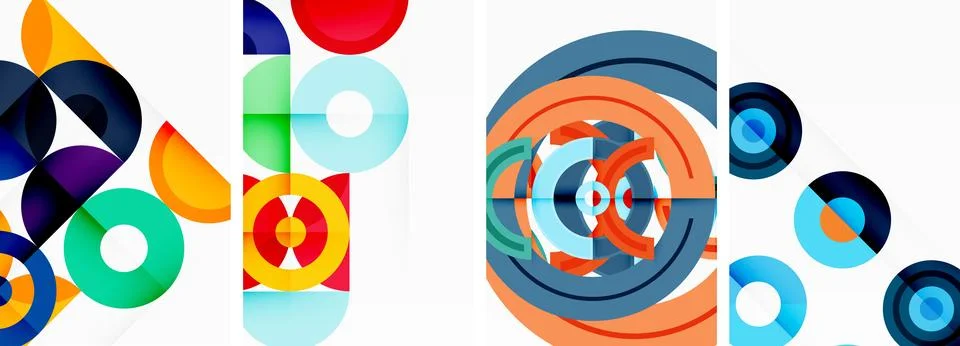 Round geometric elements and circles in background design for wallpaper イラスト素材