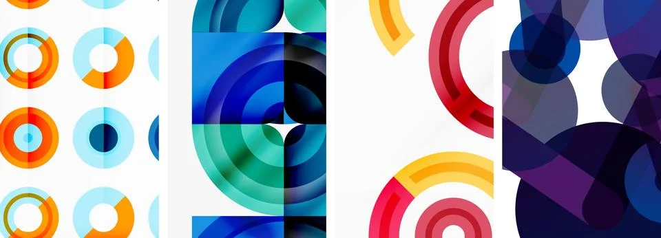 Round geometric elements and circles in background design for wallpaper イラスト素材