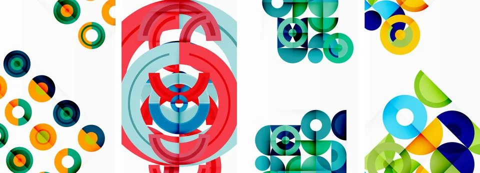 Round geometric elements and circles in background design for wallpaper イラスト素材