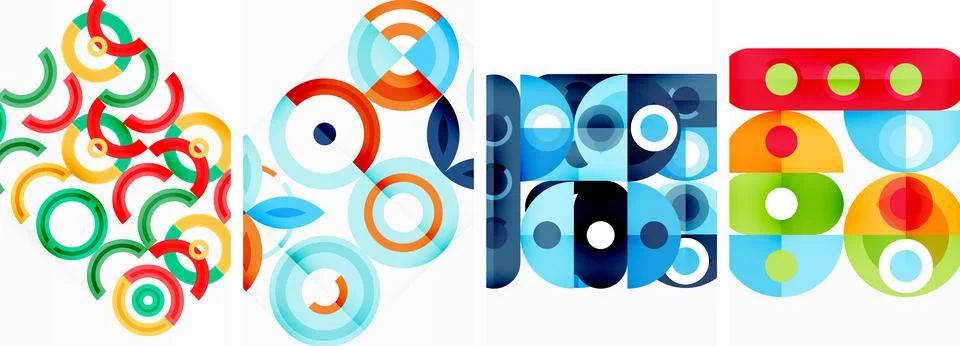 Round geometric elements and circles in background design for wallpaper イラスト素材
