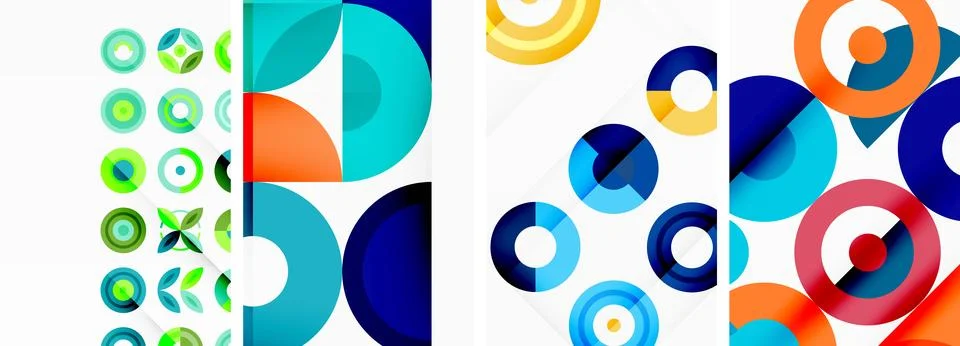 Round geometric elements and circles in background design for wallpaper イラスト素材