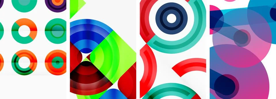 Round geometric elements and circles in background design for wallpaper 스톡 일러스트
