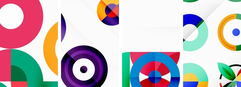 Round geometric elements and circles in background design for wallpaper Illustrazione stock
