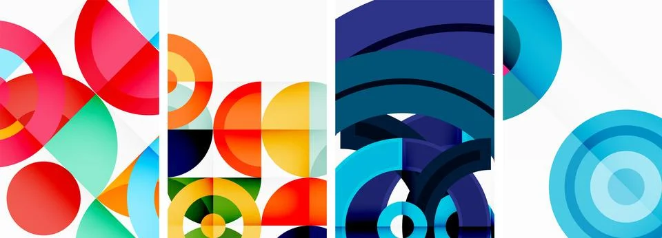 Round geometric elements and circles in background design for wallpaper イラスト素材