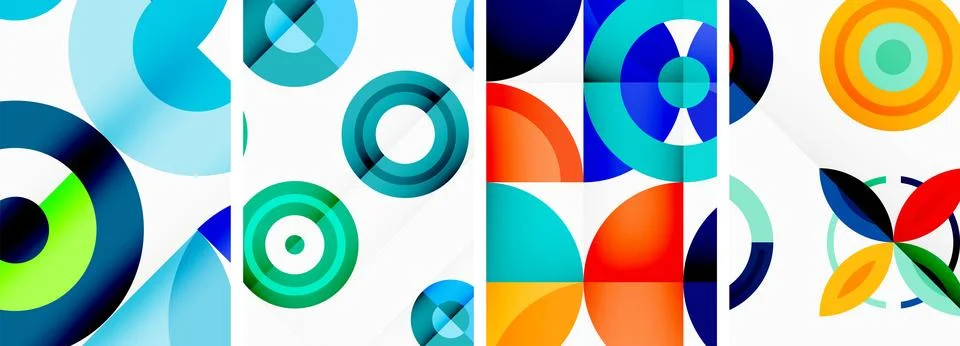 Round geometric elements and circles in background design for wallpaper 스톡 일러스트