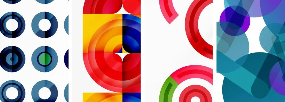 Round geometric elements and circles in background design for wallpaper 스톡 일러스트