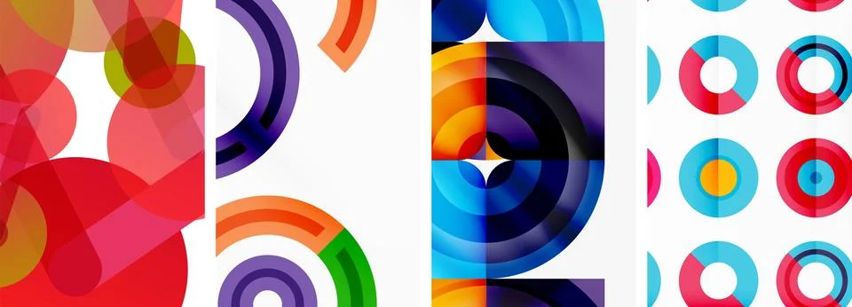 Round geometric elements and circles in background design for wallpaper 스톡 일러스트
