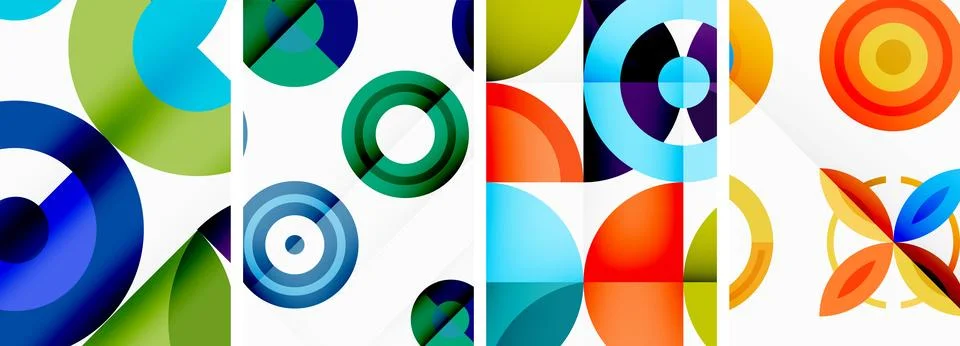 Round geometric elements and circles in background design for wallpaper 스톡 일러스트
