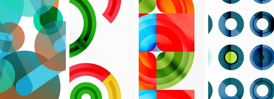 Round geometric elements and circles in background design for wallpaper 스톡 일러스트