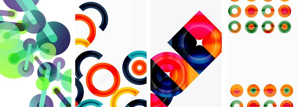 Round geometric elements and circles in background design for wallpaper 스톡 일러스트