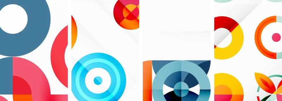 Round geometric elements and circles in background design for wallpaper イラスト素材