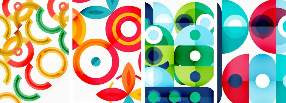 Round geometric elements and circles in background design for wallpaper イラスト素材