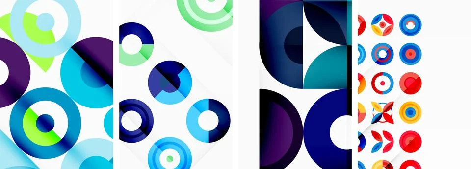 Round geometric elements and circles in background design for wallpaper 스톡 일러스트