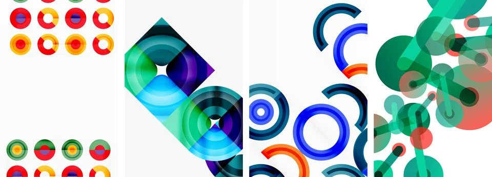 Round geometric elements and circles in background design for wallpaper 스톡 일러스트