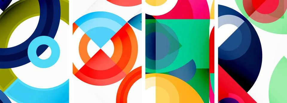 Round geometric elements and circles in background design for wallpaper イラスト素材