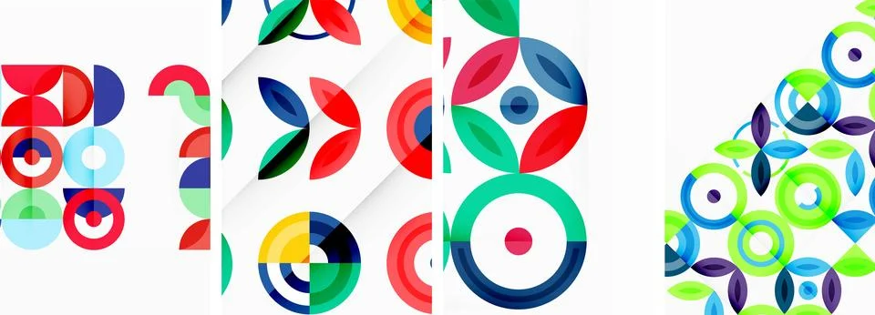 Round geometric elements and circles in background design for wallpaper イラスト素材