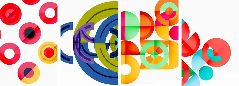 Round geometric elements and circles in background design for wallpaper イラスト素材